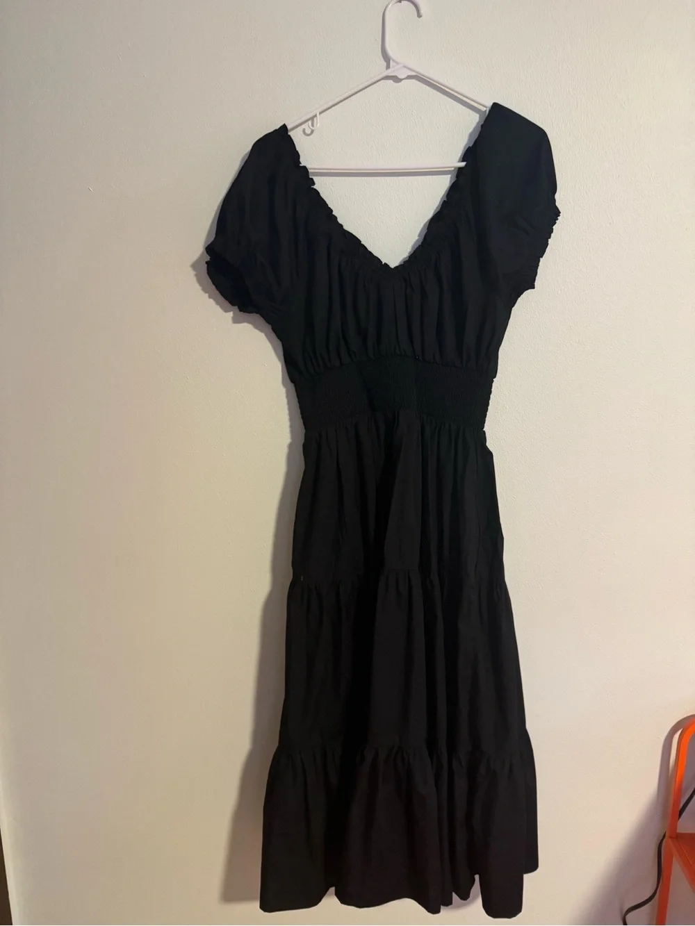Abercrombie & Fitch Black V-Neck Tiered Maxi Dress